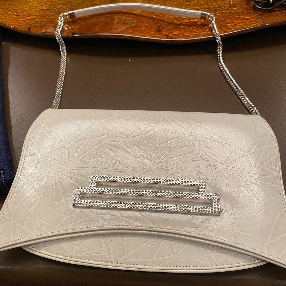Swarovski crystal evening bag. Removable shoulder strap & dustbag